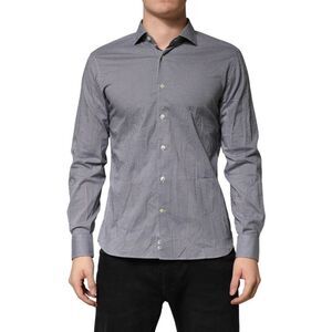 Domenico Tagliente Gray Patterned Long Sleeves Dress Men's Shirt